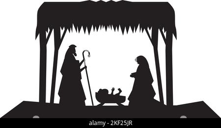 sacred family manger characters Stock Vector