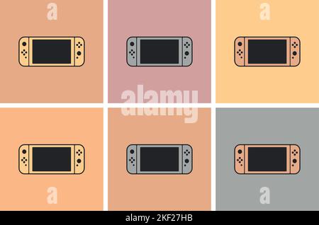 Game controller design template icon. Nintendo Switch. Gamepad. Stock Vector