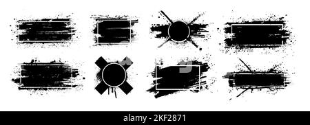 Dirty artistic grunge texture with frame isolated on white background Stock Vector