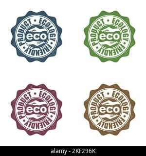Eco friendly product seals set Stock Vector