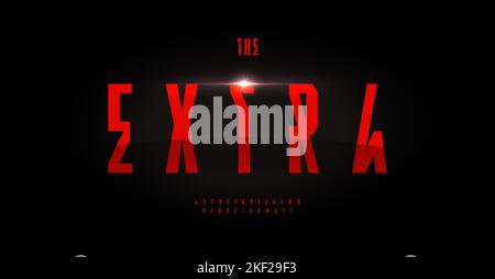 Futuristic experimental font. Modern cyberpunk letters for cyberspace lettering, space headline, unique logo, esport monogram. Innovative sans serif Stock Vector