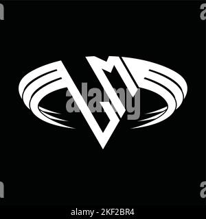 LM Monogram logo letter with triangle shield shape style design ...