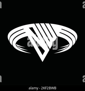 OW logo monogram with triangle shape and circle rounded style isolated ...