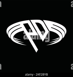 PD Monogram logo letter with triangle play shape and circle rounded ...