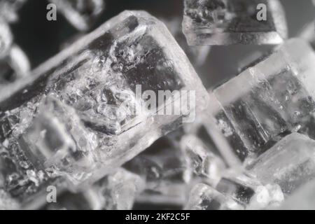 The Microscopic World. Salt crystals. Stock Photo