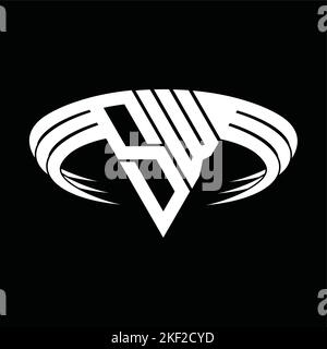 SW Monogram logo letter with triangle play button shape hexagonal ...