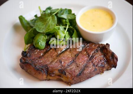 steak with greens Stock Photo