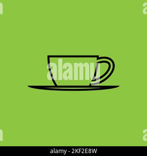 Coffee Cup icon isolated on Green Background. Cafe Concept. - Vector . Vector illustration Stock Vector