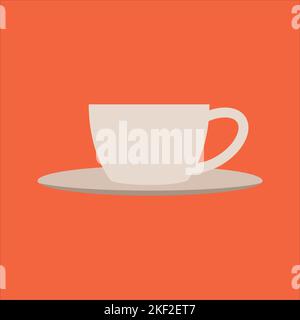 Coffee Cup Icon. Cafe Concept, Cartoon of Sickle Vector Icon for Web Design Isolated on Green Background - Vector. Vector illustration Stock Vector