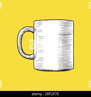 Coffee Cup Icon. Cafe Concept, Sketch and Vintage Style. - Vector. Vector illustration Stock Vector