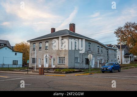 Dennison, Ohio, USA- Oct. 24, 2022: Historic house in downtown Dennison on a beautiful autumn evening. Stock Photo
