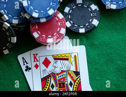 Blackjack hand, Pontoon, 21, Ace Queen, vintage nude playing cards with