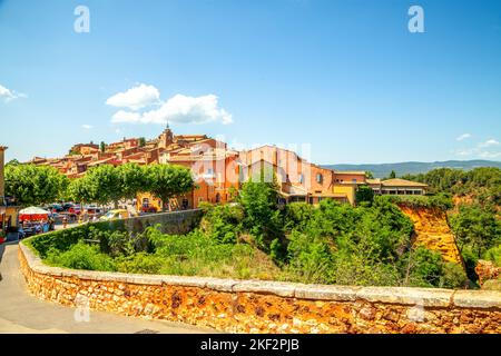 Historical city of Roussillon, France Stock Photo