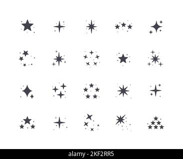 Flash sparkle icons set Stock Vector