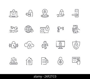 Keys and locks icons set Stock Vector