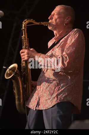 Nik Turner performing with Space Ritual at Weyfest, 2011 Stock Photo