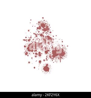 Red blood splatter stain on white background Stock Photo