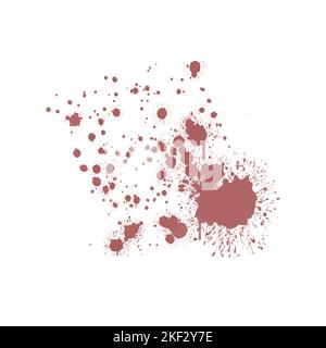 Red blood splatter stain on white background Stock Photo