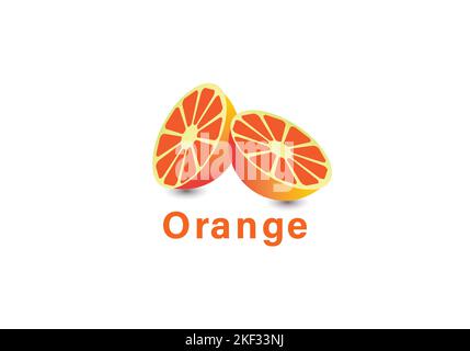 Delicious orange fruit vector design illustration isolated on white background Stock Vector