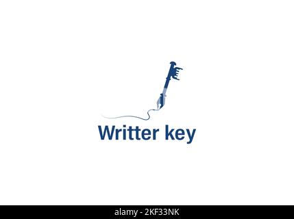 Key pen writer vector logo design template Stock Vector