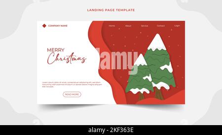 Christmas season celebration landing page template Vector illustration,best Modern web page design concept layout for website, Brochure cover, banner, Stock Vector