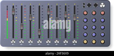 Component parts audio mixer knob and slider Vector Image