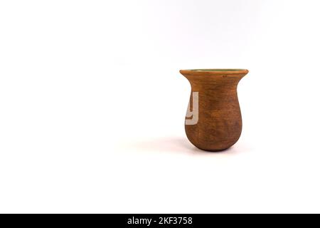 Clay mate calabash isolated on white background Stock Photo