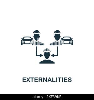 Externalities icon. Monochrome simple Policy icon for templates, web design and infographics Stock Vector