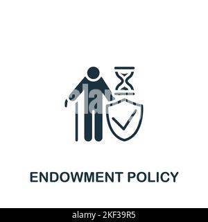 Endowment Policy icon. Monochrome simple Policy icon for templates, web ...