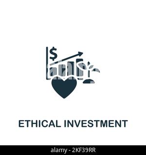 Ethical Investment icon. Monochrome simple Policy icon for templates, web design and infographics Stock Vector