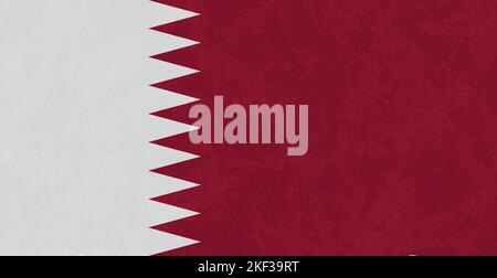 Qatar Country Realistic Flag, Panoramic Flag Background, Web Template - Vector illustration Stock Vector