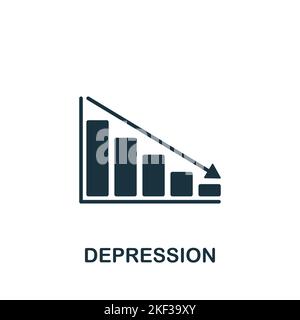 Depression icon. Monochrome simple Policy icon for templates, web design and infographics Stock Vector