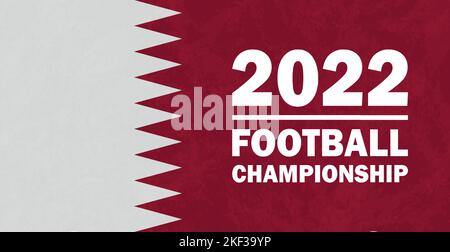 Football flag background in the colors of the flag of Qatar, World Cup 2022 - Vector illustration Stock Vector