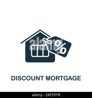 Discount Mortgage icon. Monochrome simple Policy icon for templates, web design and infographics Stock Vector