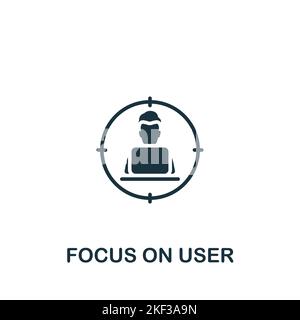Focus On User icon. Monochrome simple Product Management icon for templates, web design and infographics Stock Vector