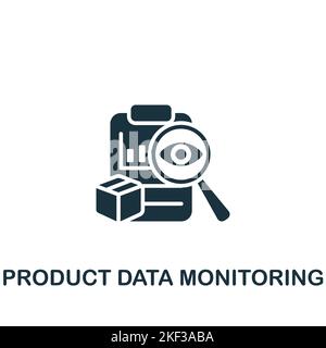 Product Data Monitoring icon. Monochrome simple Product Management icon for templates, web design and infographics Stock Vector