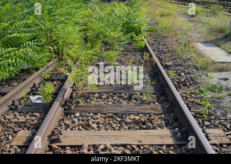 Bahnstrecke, Gleis, Schienen, Ende, Berlin, Deutschland Stock Photo