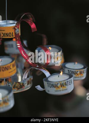 A drinks can chandelier Stock Photo