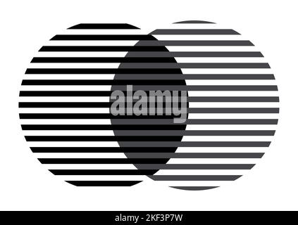 Venn diagram 2 circle with line chart infographic sign. Stock Vector