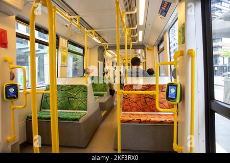 Melbourne Tram interior Stock Photo - Alamy