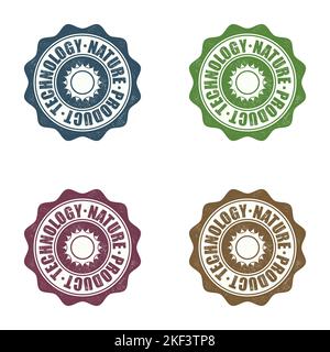 Nature product technology seals set Stock Vector