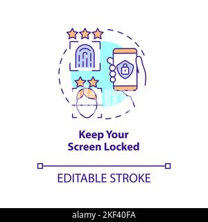 Keep your screen locked concept icon Stock Vector