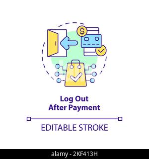 Log out after payment concept icon Stock Vector