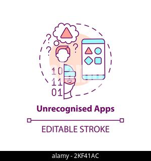 Unrecognized apps concept icon Stock Vector