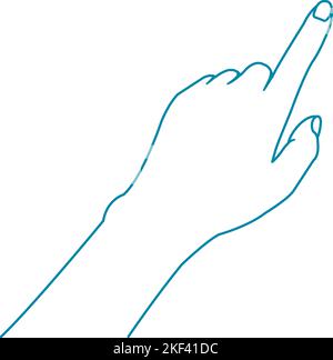Illustration of touching the mobile phone screen with a finger Stock Vector