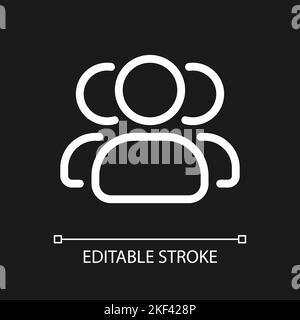 Online community pixel perfect white linear ui icon for dark theme Stock Vector