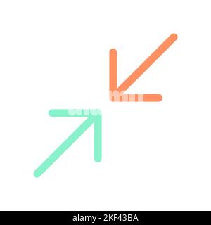 Screen minimizing flat color ui icon Stock Vector