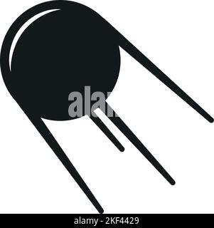 Sputnik black icon. Soviet space satellite symbol Stock Vector