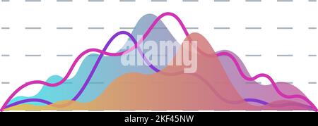 Color area chart infographic element. Data distribution Stock Vector