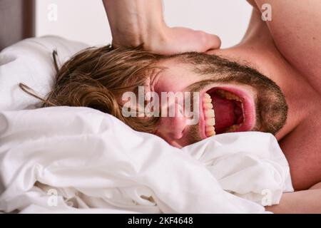 Tips on how to wake up feeling fresh and energetic. How to get up in morning feeling fresh. Late morning overslept. Morning routine tips to feel good Stock Photo